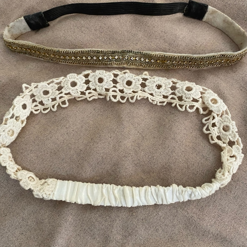 Set of 2 headbands with elastic